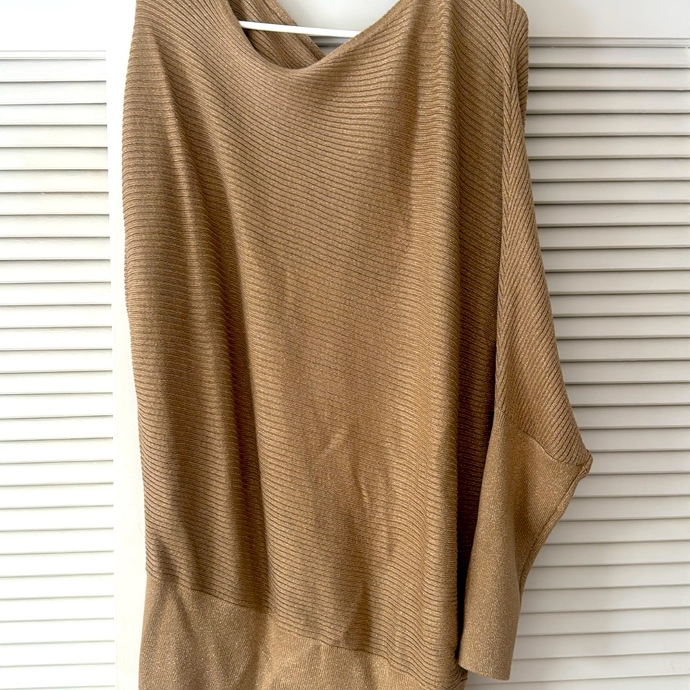 Women’s Gold Sweater. Off shoulder.